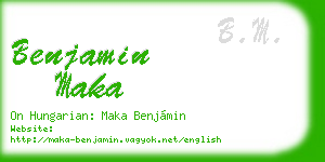 benjamin maka business card