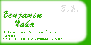 benjamin maka business card